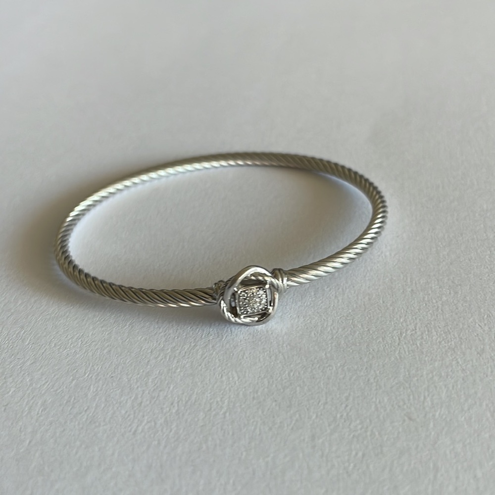 David Yurman Infinity Bracelet in Sterling Silver with Pavé Diamonds